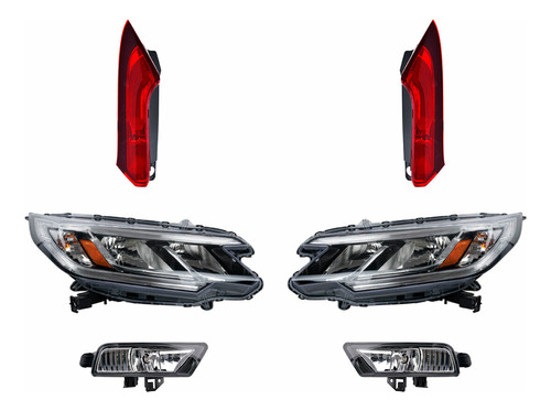 Faros Ppales Niebla Calaveras Depo P/ Honda Cr-v 15 Al 16