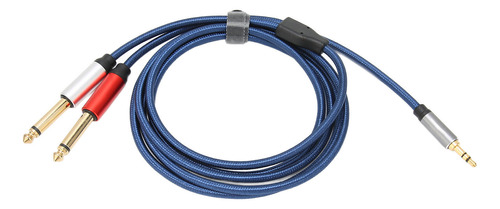 Cable Divisor Estéreo Mono Chapado En Oro De 3,5 Mm A 2 X 6,