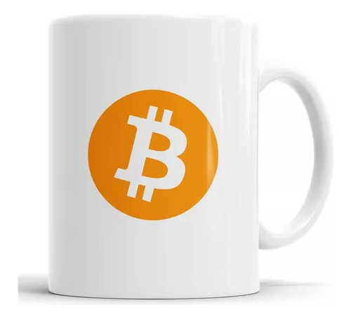 Taza Logo Bitcoin - Criptomoneda - Cerámica Importada