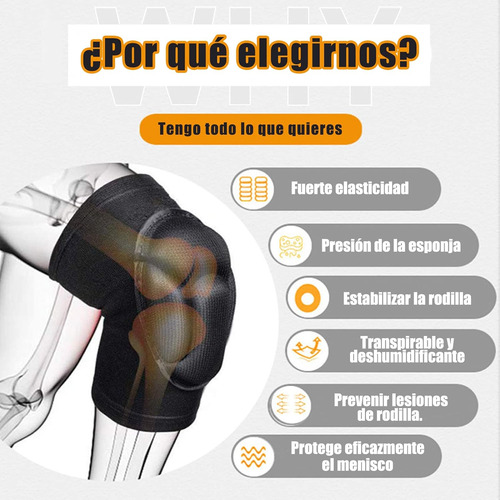 1 Par Rodilleras Deportivas, Rodilleras De Esponja Gruesa