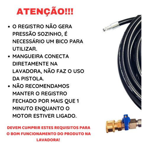 8 Metros De Mangueira Trama De Aço Com Registro P/ Wl 4000 Preto