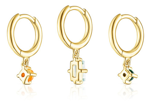 Pack De Pendientes De Plata Vermeil Y Gemas Tous Good Vibes