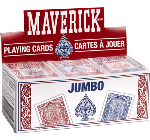Caja De 12 Mazos De Póker Maverick Índice Jumbo.