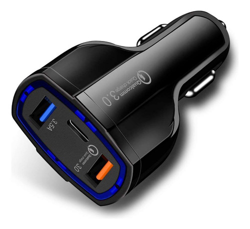 Cargador Auto Celular Carga Rapida Doble Usb 3.5 A + Tipo C