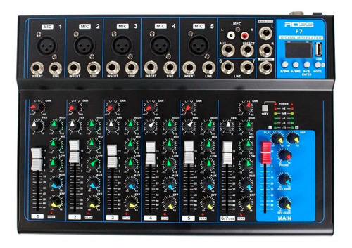 Ross F7 Mixer De 7 Canales Con Bluetooth Y Usb - Audionet