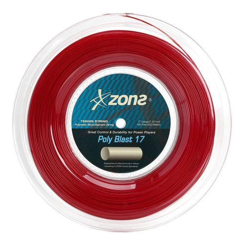 Corda Zons Poly Blast 17l 1.25mm Vermelho 200 Metros