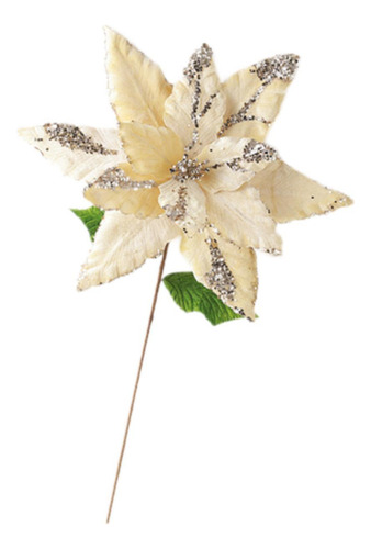 Flor Artificial De Navidad Con Purpurina De Seda, Bricolaje,