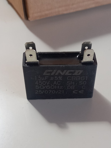 Condensador - Capacitor 1.5 Mf - 450 Vac - 50/60 Hz 