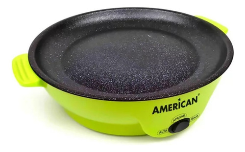 Parrilla Comal Sartén Eléctrico American 6022 Antihaderente Color Verde