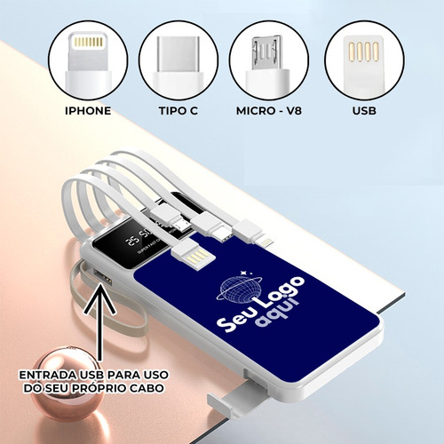 Kit 50 Power Bank 10000 Personalizado Com Logo