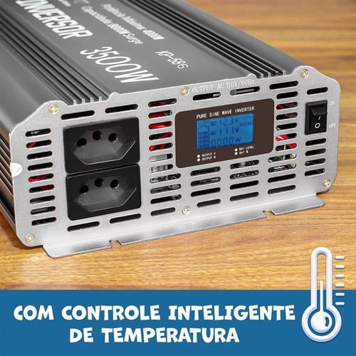 Inversor Conversor De Tensão Visor Led 3500w 12v/220v Knup
