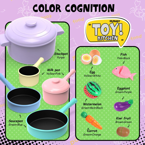 Juego De Cocina Gilobaby Ollas Sartenes Utensilios Para Niño Color
