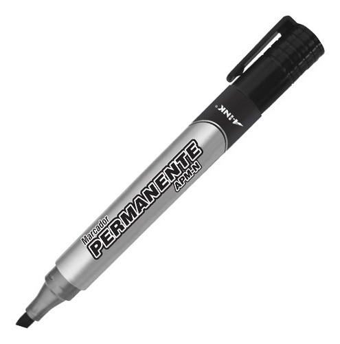 Marcador Permanente A-ink Punta Cincel Colores Plumon Color Negro