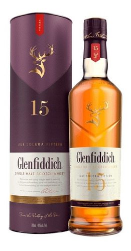 Whisky Glenfiddich Single Malt 15 Años, 750cc Con Estuche