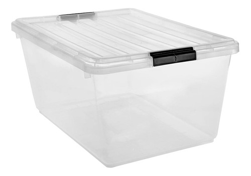 Caja Almacenamiento 42l Organizador Transparente Tapa Broche