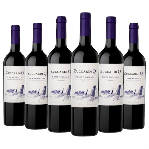 Vino Zuccardi Q Tempranillo 750ml Tinto - Pack X6 Botellas