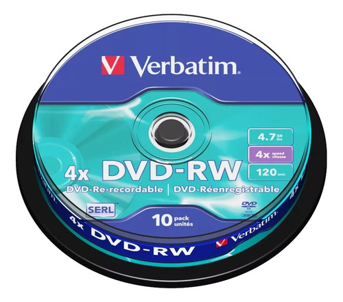 Disco virgen DVD-RW Verbatim de 4x por 10 unidades