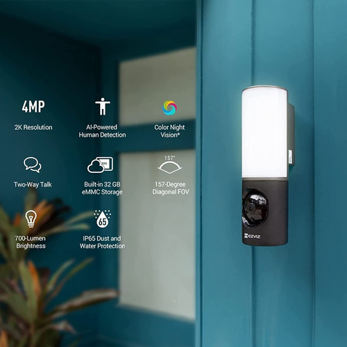 Imagen 6 de 6 de Camara Ezviz Lc3 Wifi Seguridad 4mp Lampara Luz Exterior