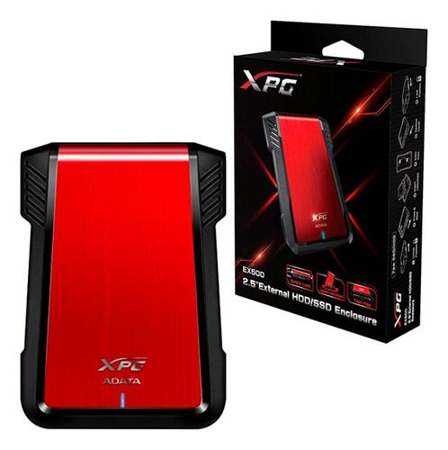 Kit P/crear Hd 2.5 Ext Adata Rojo Usb 3.0 Ex500 // Enclosure