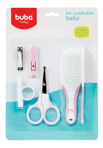 Kit Cuidados Baby Para Menina Rosa +0m Buba ® Com 4 Peças