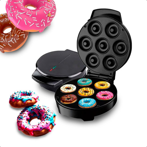 Maquina De Fazer Mini Donuts Culinária 7 Furos Antiaderente