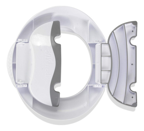 Silla De Inodoro Plegable Para Viajes Con Anillo, Blanco/gri