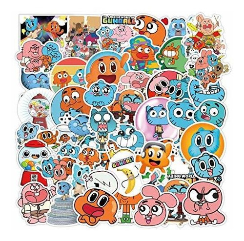 50 Pcs The Amazing World Of Gumball Stickers For Car Laptop 