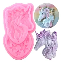 Comprar Molde Silicona Unicornio Caballo Flores Fondant Porcelana