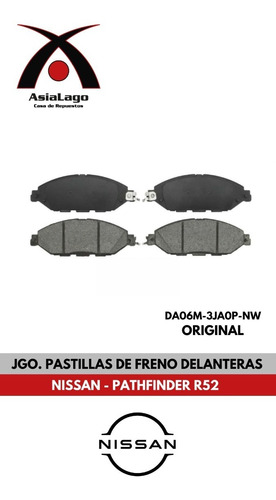 Juego De Pastillas De Freno Delanteras Nissan Pathfinder R52