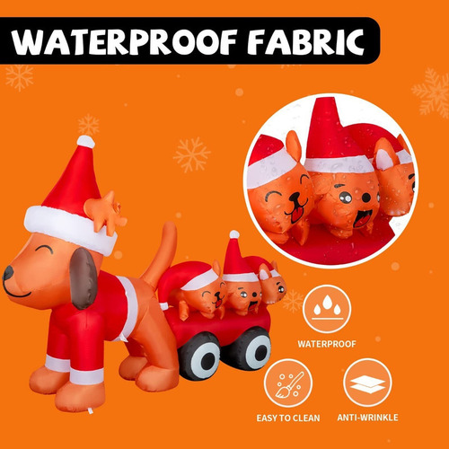 Decoración Navideña Inflable Con Dibujos Animados De Perros