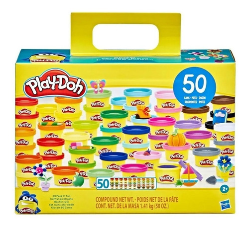 Imagen 1 de 7 de Play Doh Super Pack De Masas X50 Potes De Colores F1535 Ed