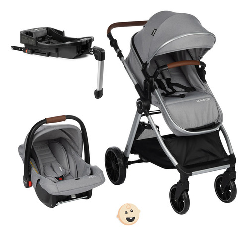 Carrinho Romanzo Com Bebê Conforto E Base Isofix Infanti