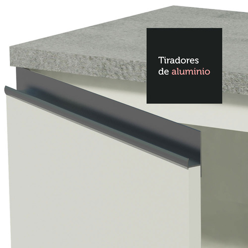 Cocina Integral Completa Modular Esquinero Madesa Glamy 329cm 01 Color Blanco