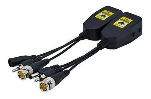 Imagen 2 de 4 de Balun Rj45 A Bnc Audio Corriente Camaras 4k Seguridad Cctv