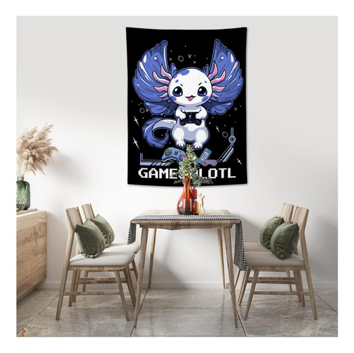 Jerkboo Axolotl Gaming Tapestry Para Dormitorio Vediio Game