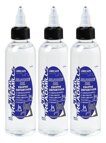 Lubricante Silicón Treadmills P/ Trotadoras 3 Frascos 120 Ml
