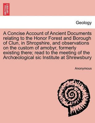 Libro A Concise Account Of Ancient Documents Relating To ...