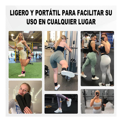 Tobillera Fitness Gym, Reforzada Doble Anilla En D, Correas