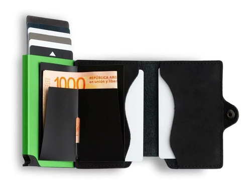 Imagen 4 de 5 de Billetera Walla Wallets - Vintage Black Lime