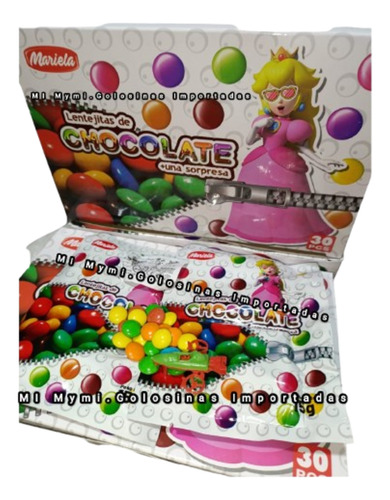 Lentejas De Chocolate Mario Bross+ Sorpresas Golosinas,candy