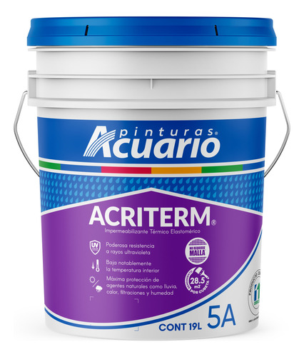 Acriterm 5 Cubeta 19 Lt Blanco Y Rojo