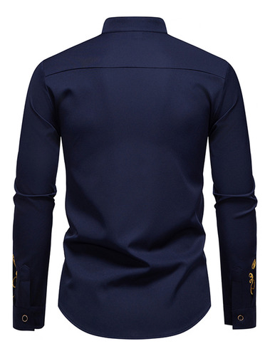 Camisetas De Manga Larga Con Botones Y Estampado Casual Para