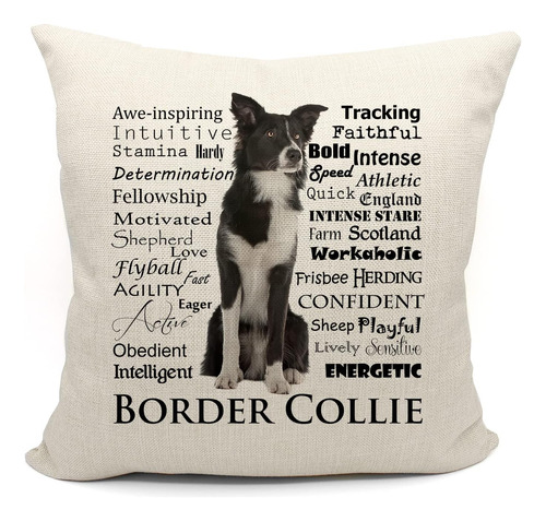 Traços E Características De Border Collie Capa De Almofada, 