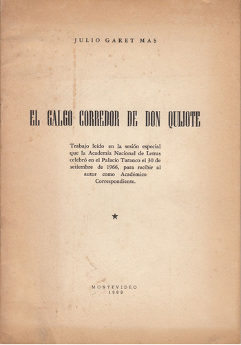 Cervantina Galgo Corredor Don Quijote Garet Mas Uruguay 1959