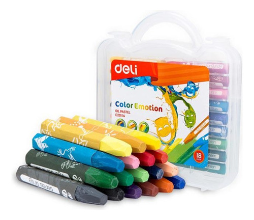 Set 18 Lapices Crayones Oleo Al Pastel Deli 18 Colores 