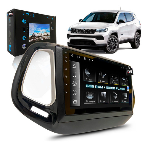 Multimídia Android Adak 6+128gb Jeep Compass 2017 À 2023 9p Cor Jeep Compass Sport