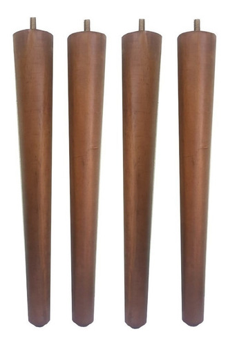 4 Pé Palito 30cm Amêndoa Imbuia Puff Recamier Sofá Poltrona Cor Marrom-claro