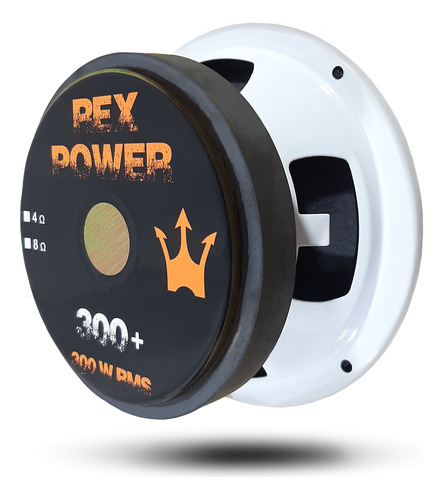 Par Alto Falante 300wrms Automotivo Som Magnum Rex 6 Branco