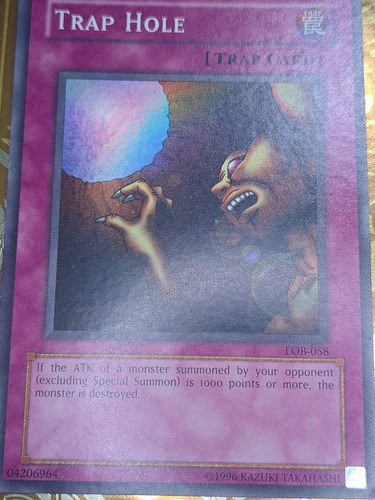 Yugioh Trap Hole Lob-058 Original Super Rare English