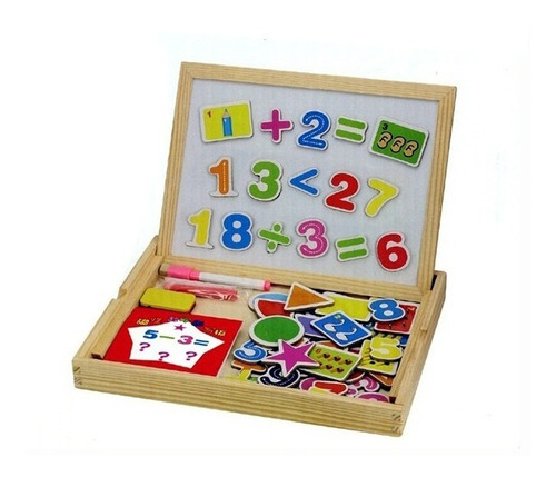 Caja Madera Con Figuras Imantadas Numeros Oferta !!!